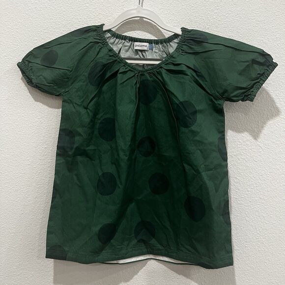 La Paloma Girls Parker Dress In Evergreen Polka Dot 2-3 Yrs Holidays Party Pics - Picture 2 of 7